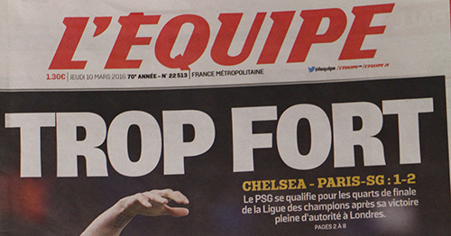 L'Equipe est encore aujourd'hui le seul quotidien sportif français. Crédit photo : Théo Sorroche.